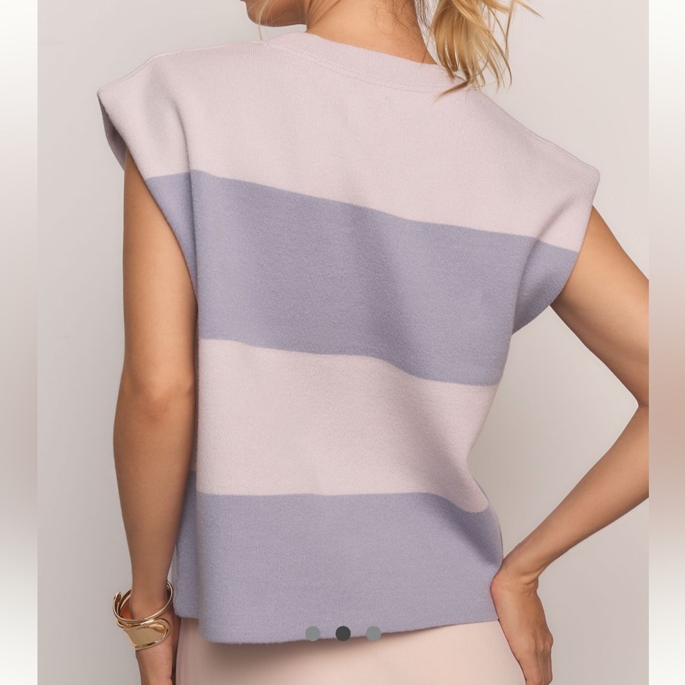 The Noah Muscle Tank Sweater By Maeve Lavender Stripe S View 2